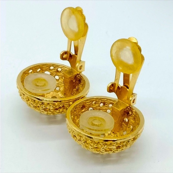 Low Start. Authentic Cristian Dior 18k gold plated clip-on earrings - Picture 4 of 8